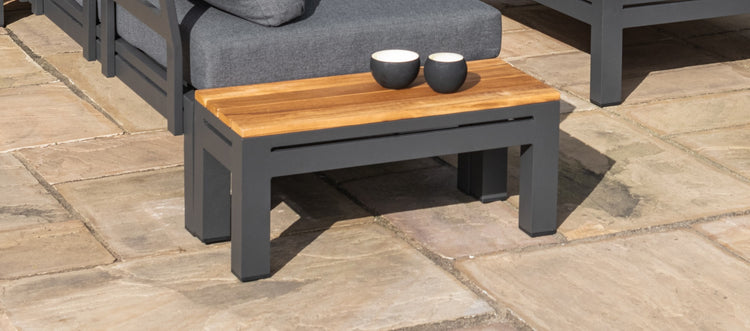 Maze Oslo Rectangular Teak Top Side Table