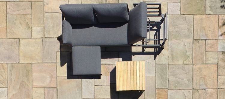 Maze Oslo Chaise Sofa Set With Teak Coffee Table