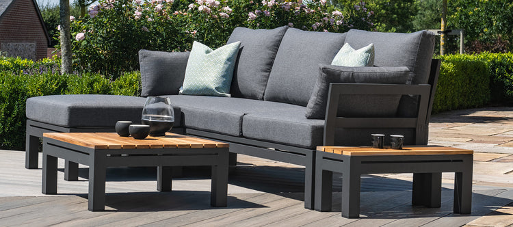 Maze Oslo Chaise Sofa Set With Teak Coffee Table