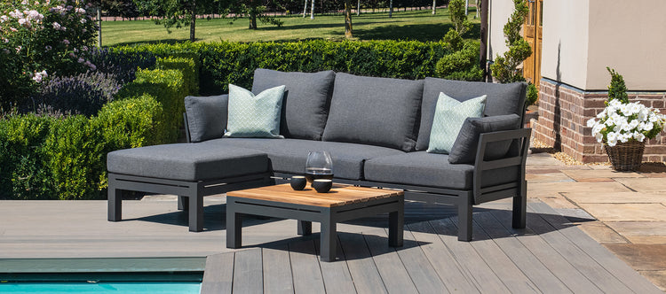 Maze Oslo Chaise Sofa Set With Teak Coffee Table