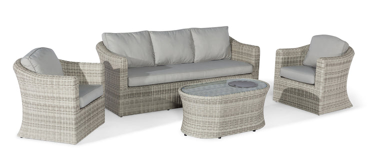 Maze Oxford 3 Seat Sofa Set with Fire Pit Coffee Table