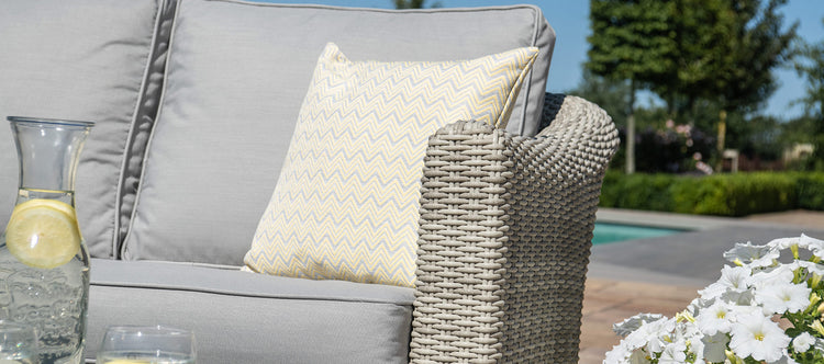 Maze Oxford 3 Seat Sofa Set with Fire Pit Coffee Table