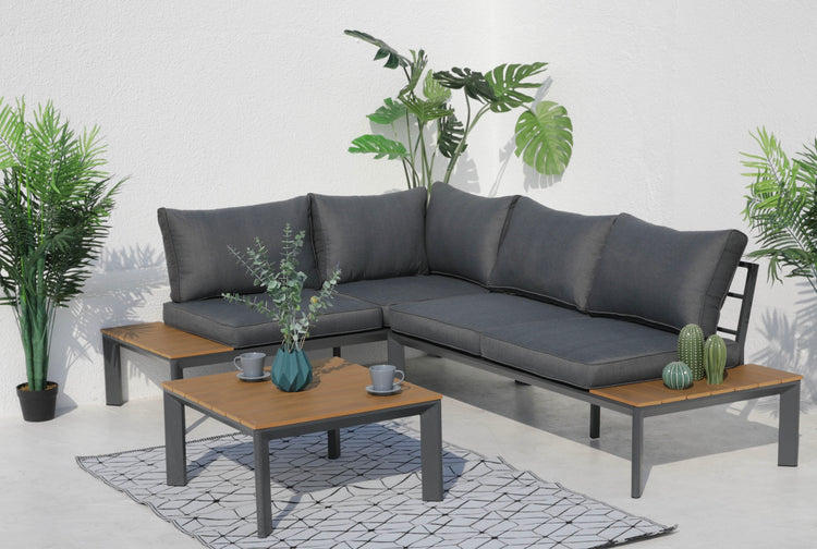 Home Junction Parmer Modern Aluminium Corner Garden Set