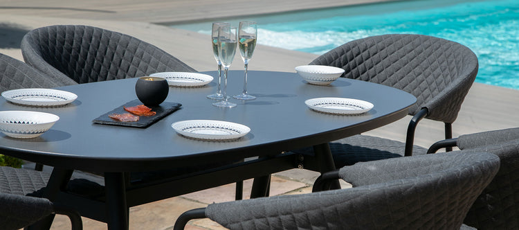 Maze Pebble 6 Seat Oval Dining Set
