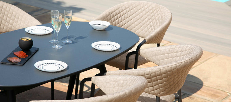 Maze Pebble 6 Seat Oval Dining Set