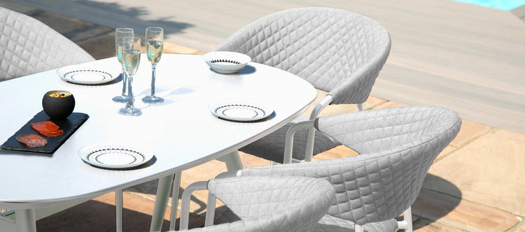 Maze Pebble 6 Seat Oval Dining Set