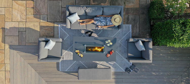Maze Pulse 3 Seater Sofa Set with Fire Pit Table