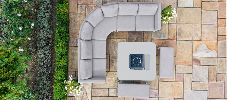 Maze Pulse Deluxe Square Corner Dining Set With Fire Pit