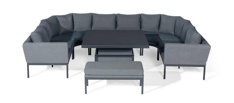 Maze Rattan Pulse U Shape Corner Dining Set with Rising Table Flanelle-Better Bed Company