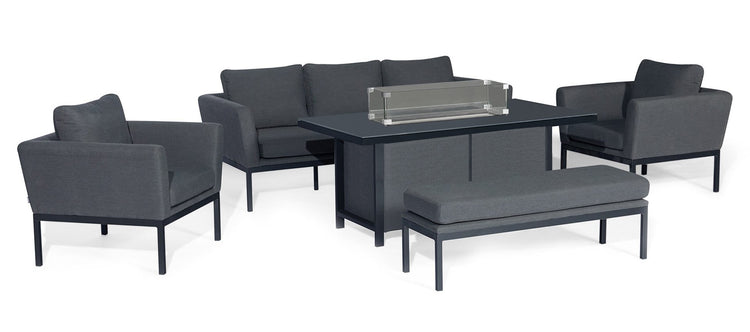 Maze Pulse 3 Seater Sofa Set with Fire Pit Table
