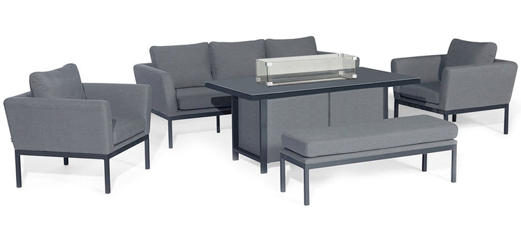 Maze Pulse 3 Seater Sofa Set with Fire Pit Table