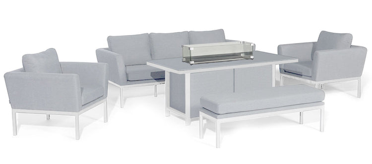 Maze Pulse 3 Seater Sofa Set with Fire Pit Table