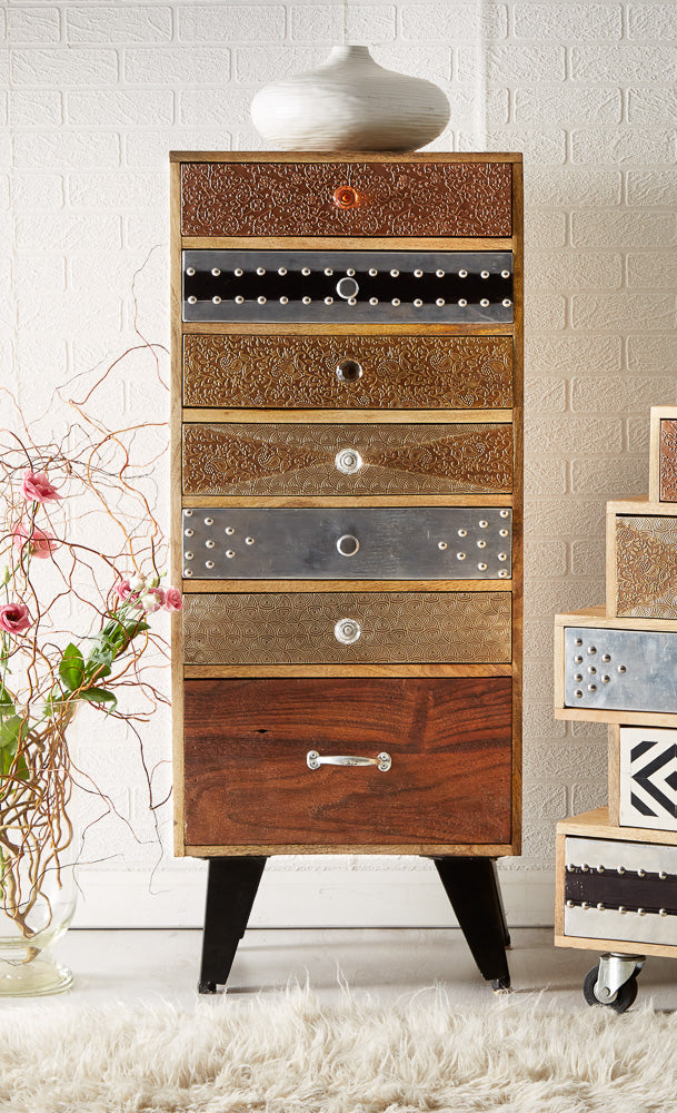 Indian Hub Sorio 7 Drawer Tall Chest