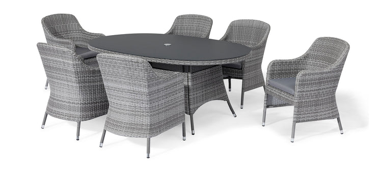 Maze Santorini 6 Seat Oval Rattan Dining Set