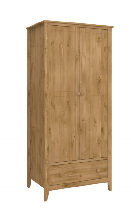 Steens Heston Pine 2 Door 1 Draw Wardrobe