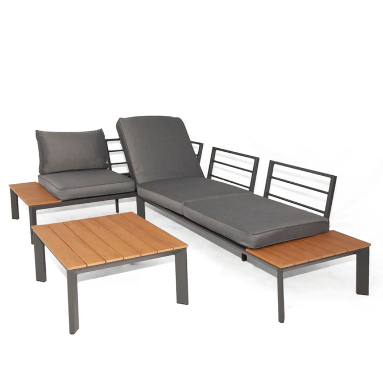Home Junction Parmer Modern Aluminium Corner Garden Set
