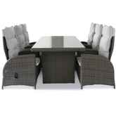 Home Junction Odette Large Dining Table with 6 Recliner Chairs