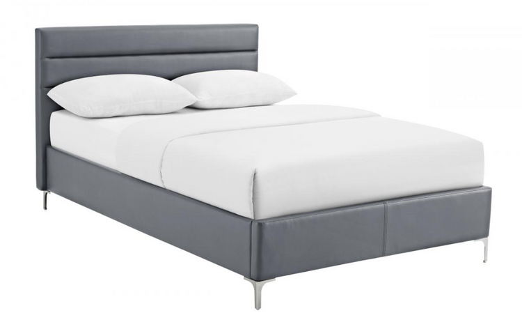 Heartlands Furniture Arco Faux Leather Grey Bed Frame