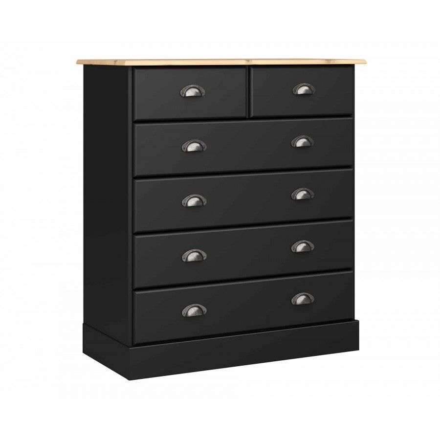 Steens Nola Black And Pine 4 2 Drawer Chest Better Bed Company