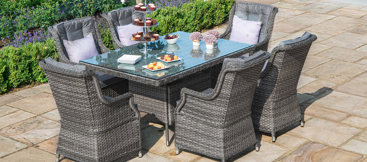 Maze Victoria 6 Seat Rectangular Rattan Dining Set