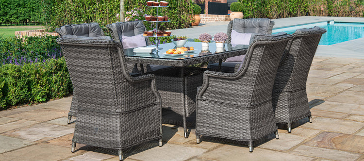 Maze Victoria 6 Seat Rectangular Rattan Dining Set