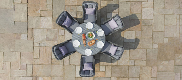 Maze Victoria 6 Seat Round Rattan Dining Set