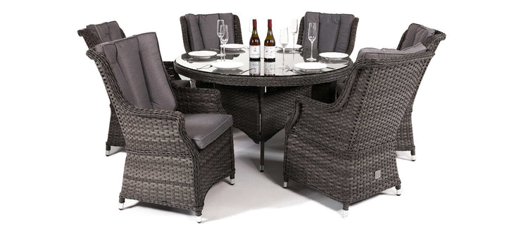 Maze Victoria 6 Seat Round Rattan Dining Set