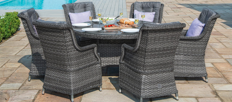 Maze Victoria 6 Seat Round Rattan Dining Set