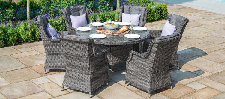 Maze Victoria 6 Seat Round Rattan Dining Set
