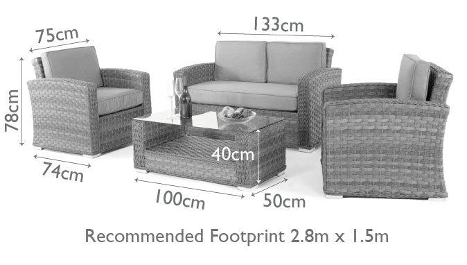 Maze Victoria 2 Seat Rattan Sofa Set