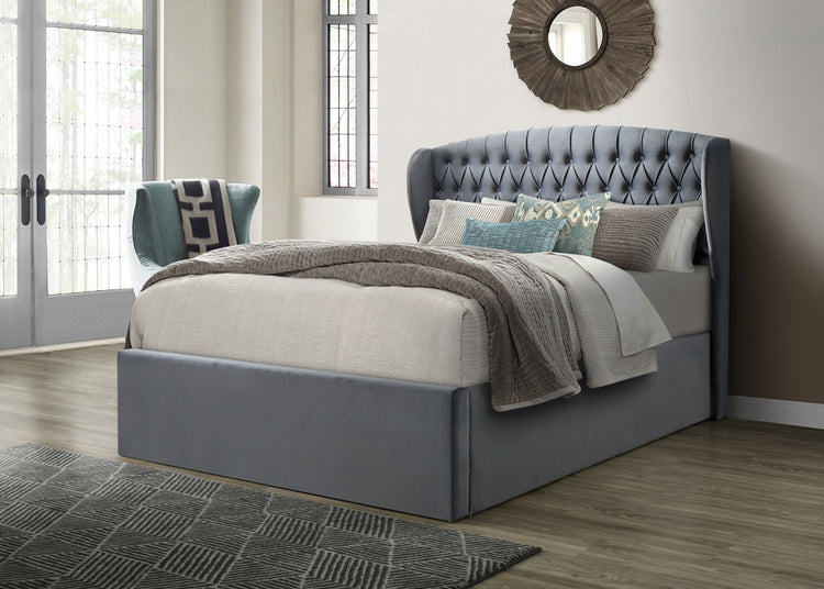 Bedmaster Warwick Wing Velvet Ottoman Bed-Better Bed Company 