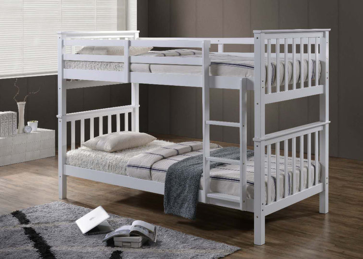 New Kids Bunk Bed With 2 Mattresses Bundle White-Better Bed Company