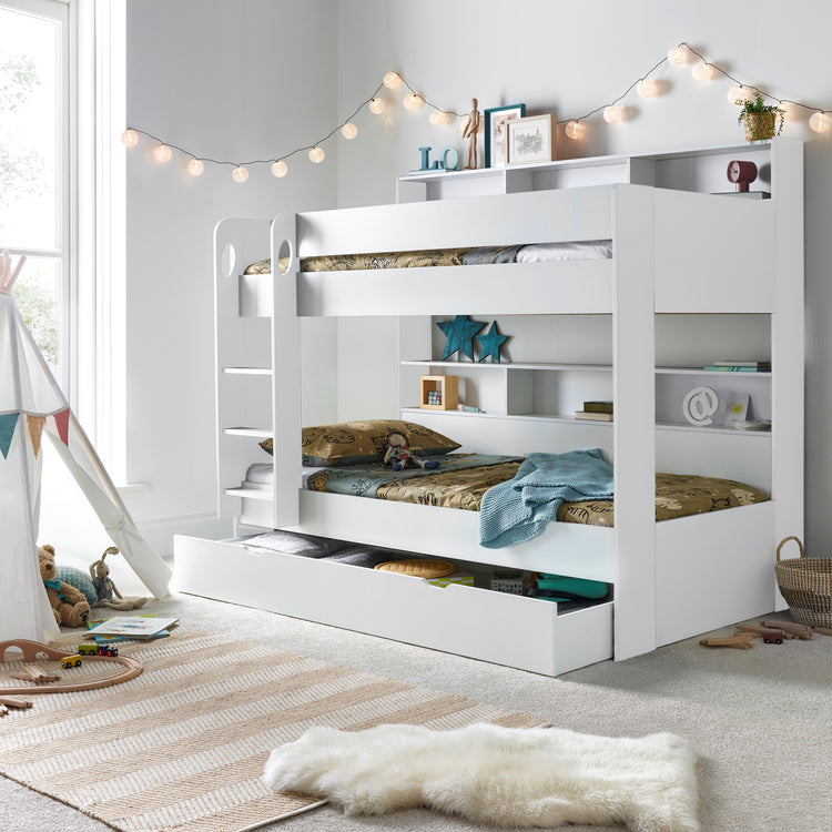 Oliver Bunk Bed With 2 Mattresses Bundle White-Better Bed Company