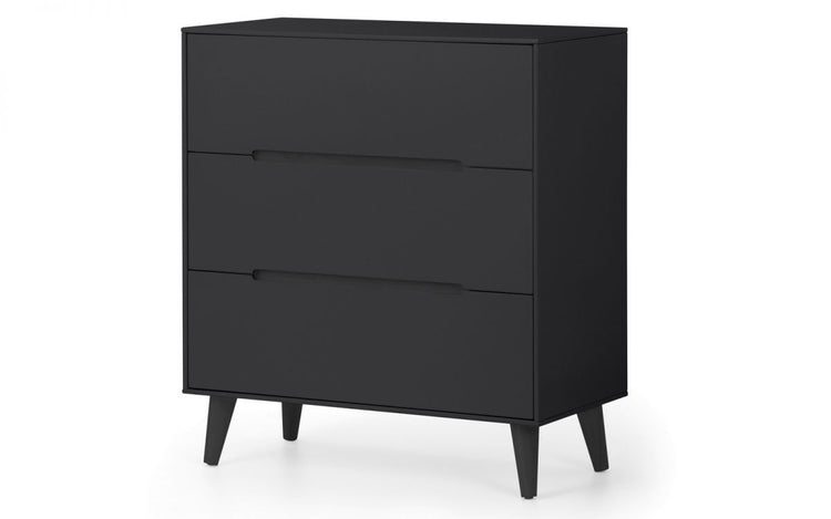 Julian Bowen Alicia 3 Drawer Chest Anthracite-Better Bed Company
