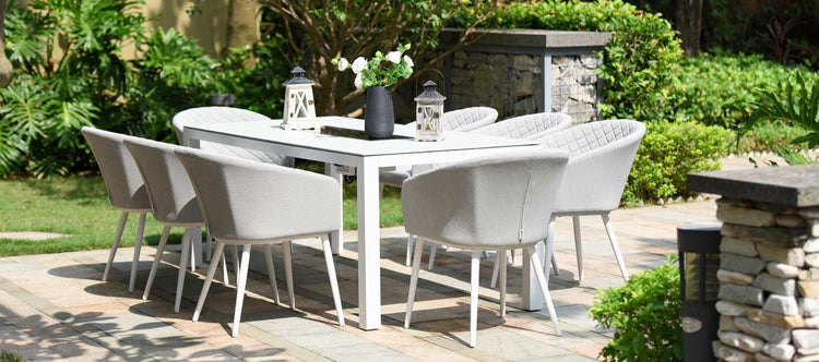 Maze Rattan Ambition 8 Seat Rectangular Fire Pit Dining Set