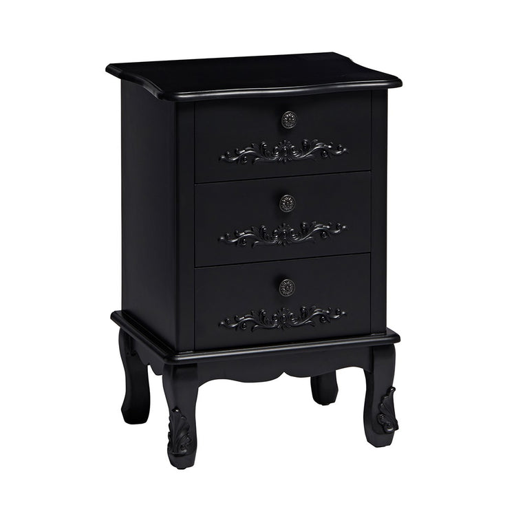 LPD Furniture Antoinette 3 Drawer Black Chest