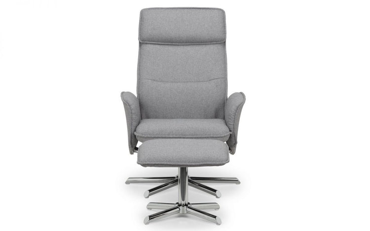 Julian Bowen Aria Recliner And Stool From Front-Better Bed Company
