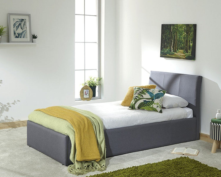 Bolton Grey Ottoman Bed Single-Better Bed Company
