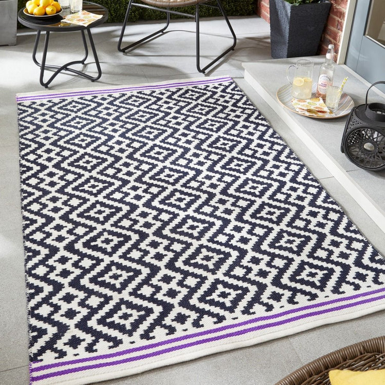 Origins Aztec Grey/Purple Rug-Better Bed Company
