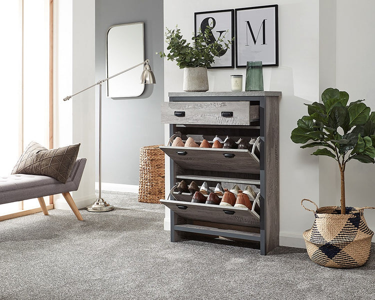 GFW Boston 2 Tier 1 Drawer Shoe Cabinet