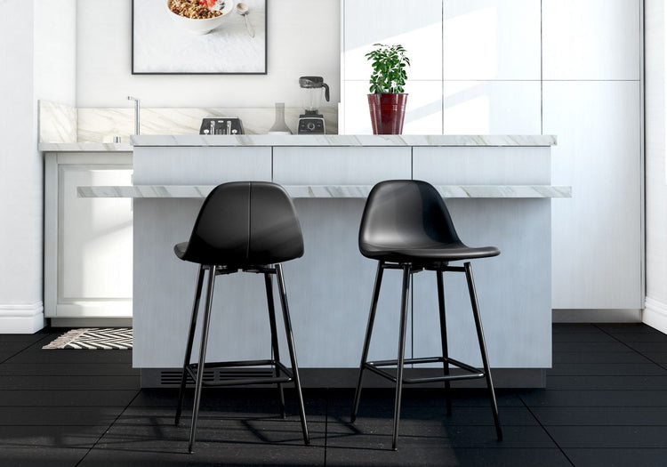 Dorel Home Calvin Upholstered Counter Stool Black Set-Better Bed Company