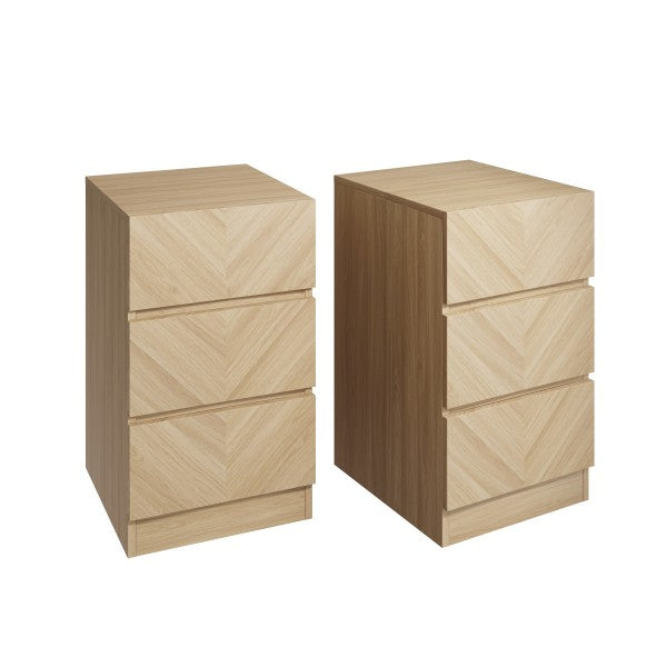 GFW Catania 3 Drawer Bedside Table