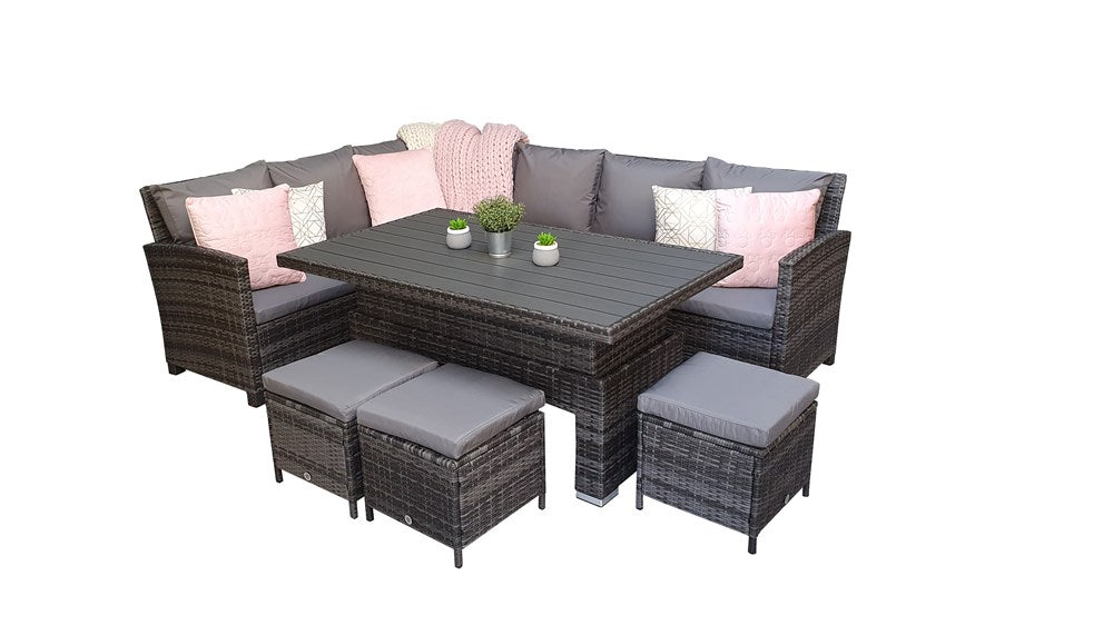 Signature Weave Charlotte Corner Dining Set With Poly Wood Lift