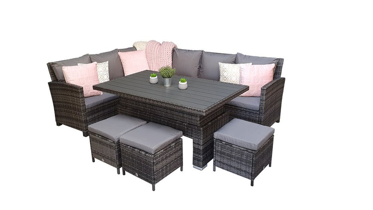 Signature Weave Charlotte Corner Dining Set With Poly Wood Lift Table