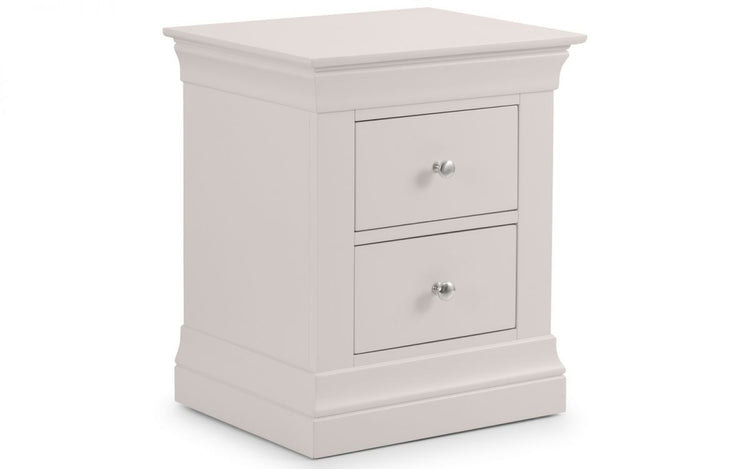 Julian Bowen Clermont 2 Drawer Bedside Light Grey