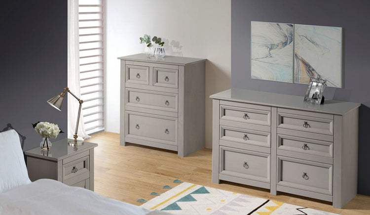 Core Products Compact 2 Drawer Petite Bedside Cabinet With Glass