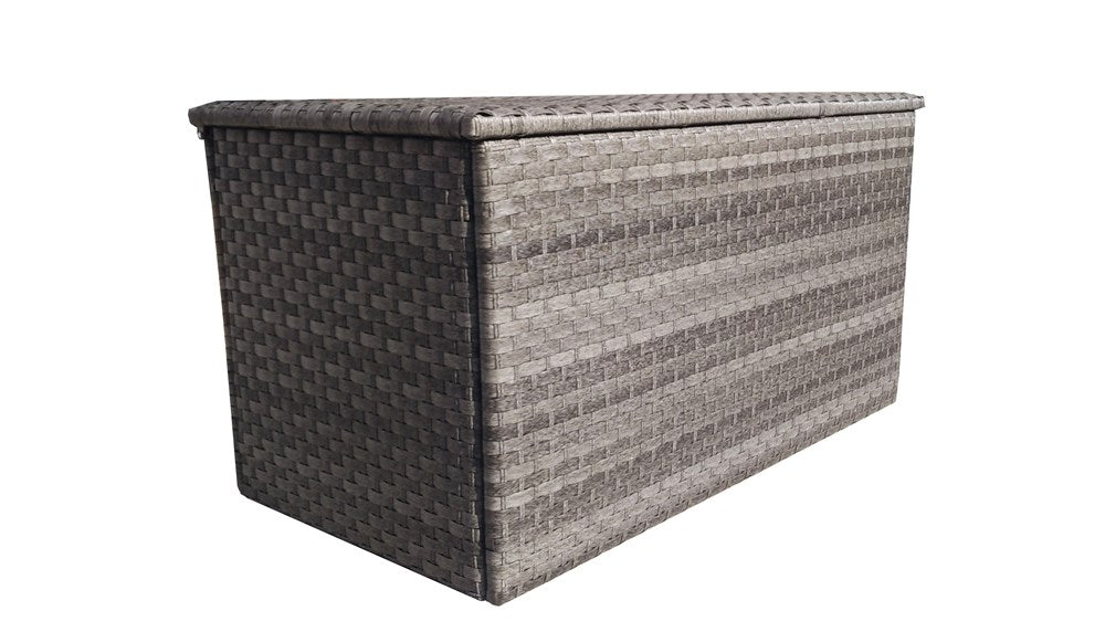 Signature Weave Medium Cushion Box Multi Grey Wicker From Side-Better Bed Company 