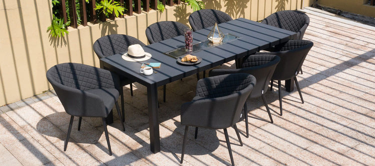 Maze Rattan Ambition 8 Seat Rectangular Fire Pit Dining Set