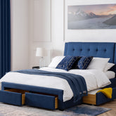 Julian Bowen Fullerton 4 Drawer Blue Bed