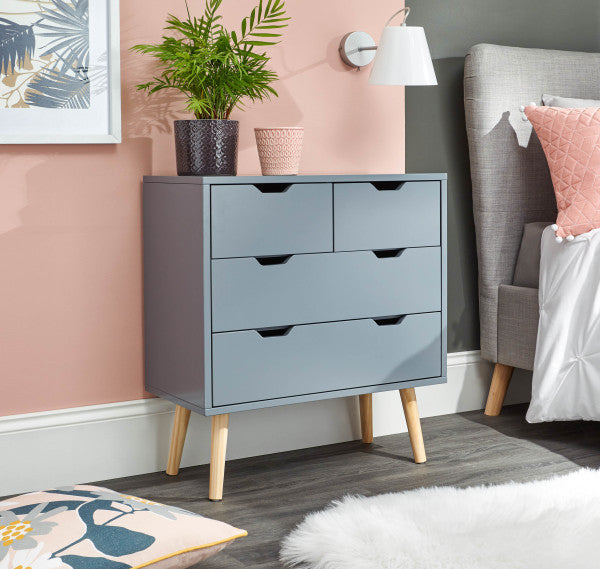 GFW Nyborg 2+2 Drawer Chest Dark Grey-Better Bed Company